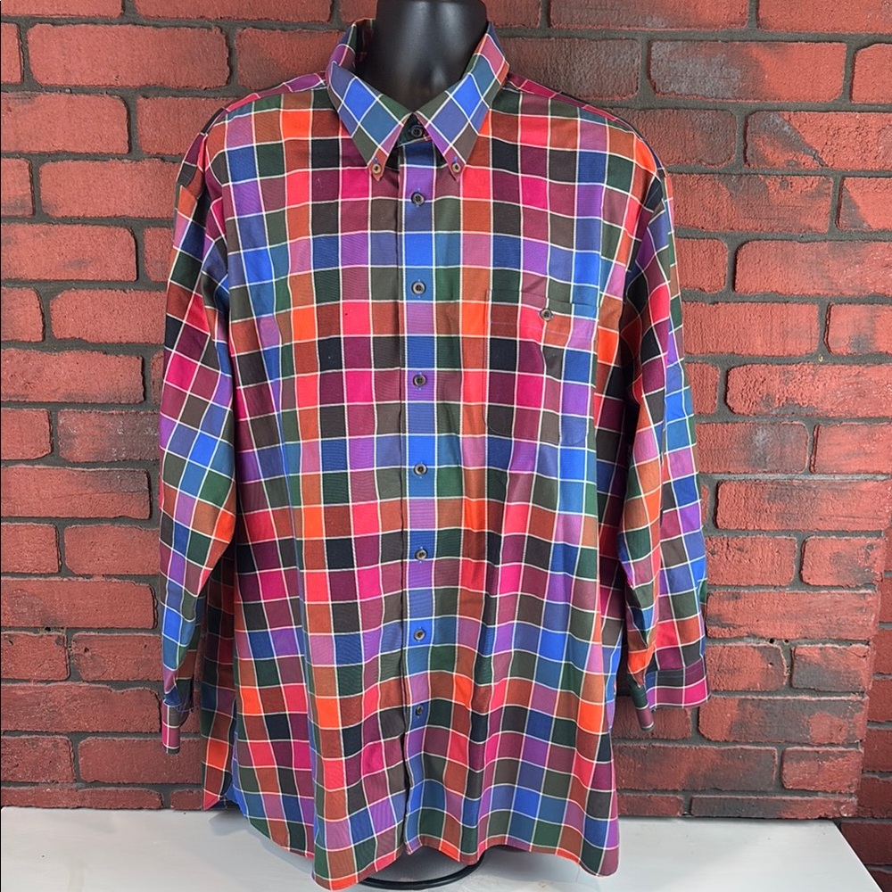 Paul Fredrick‎ Shirt Mens Checkered Button Down